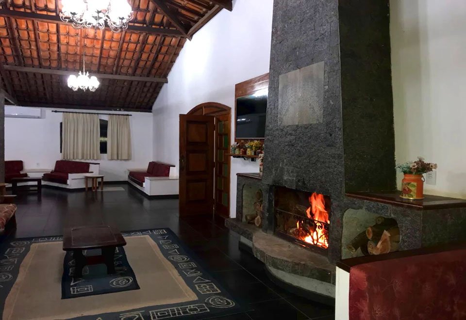 Main lobby fireplace