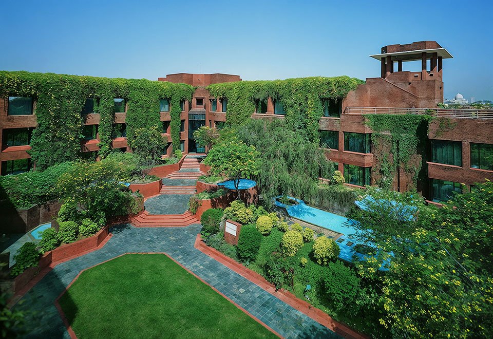 Lavish landscaping around the ITC Mughal